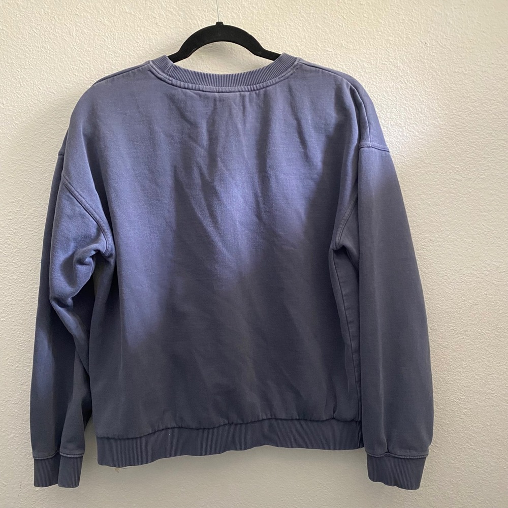 Roxy Waikiki Graphic Sweatshirt Navy Blue Crew Neck Pullover Large ARJFT04083 - Picture 2 of 9